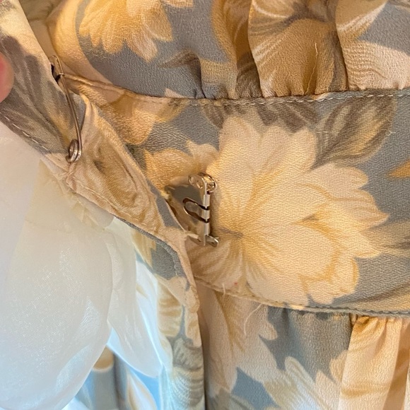 ⭐️.SOLD ⭐️ VINTAGE 80s LESLIE FAY COLLECTIONS Floral Puff Sleeve Dress Size 12 - Picture 11 of 14